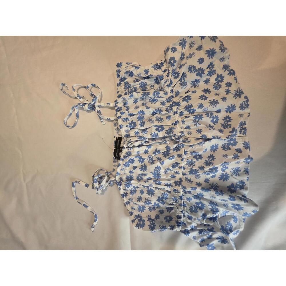 Kendall & Kylie Women's Blue Floral Crop Top XS